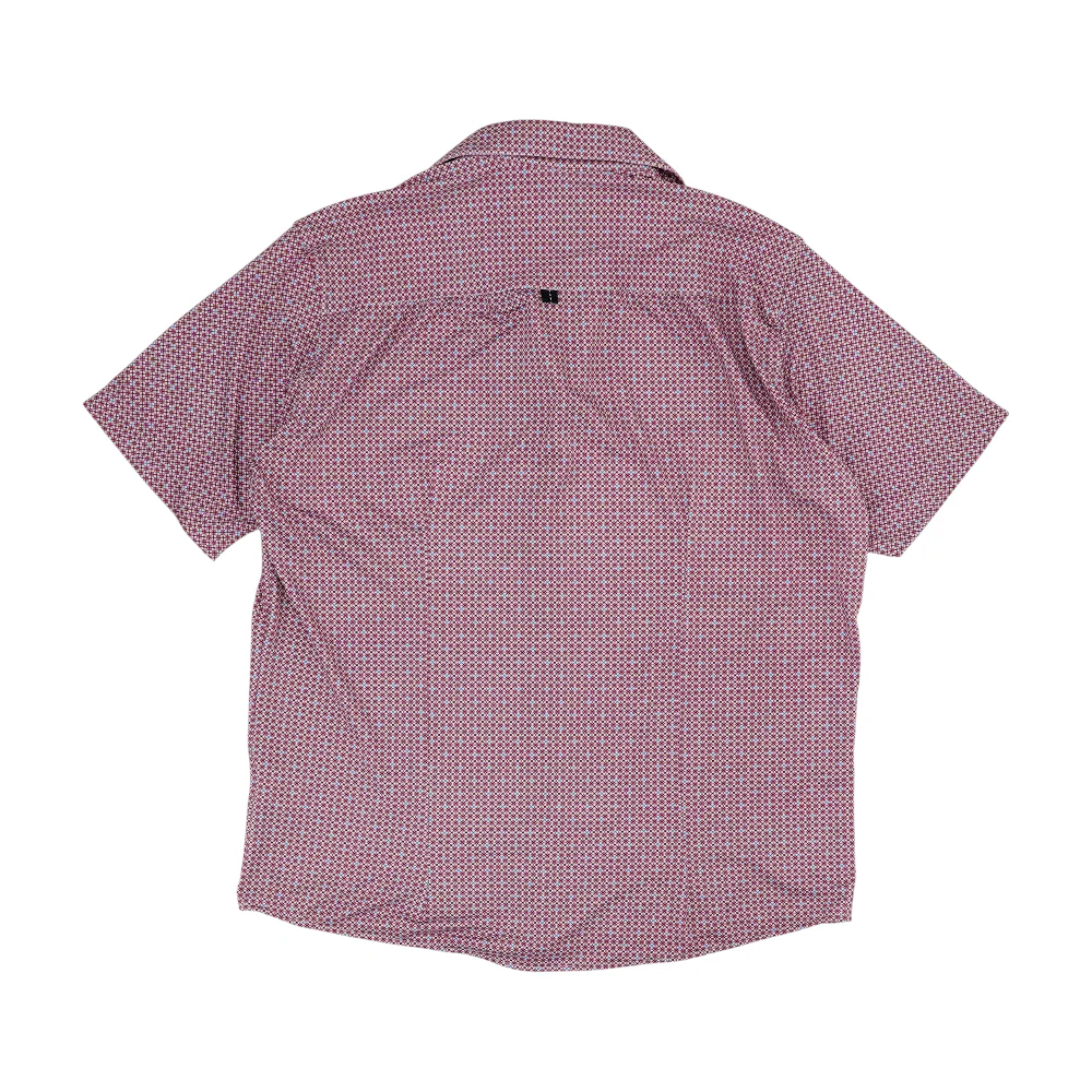 White Geometric Short Sleeve Button Down - Image 2