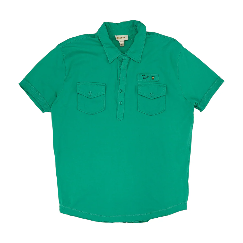 Green Solid Short Sleeve Polo