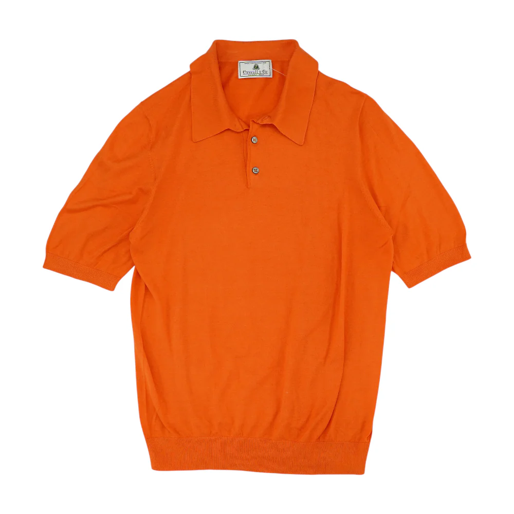 Orange Solid Short Sleeve Polo