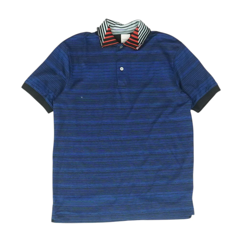 Blue Striped Short Sleeve Polo