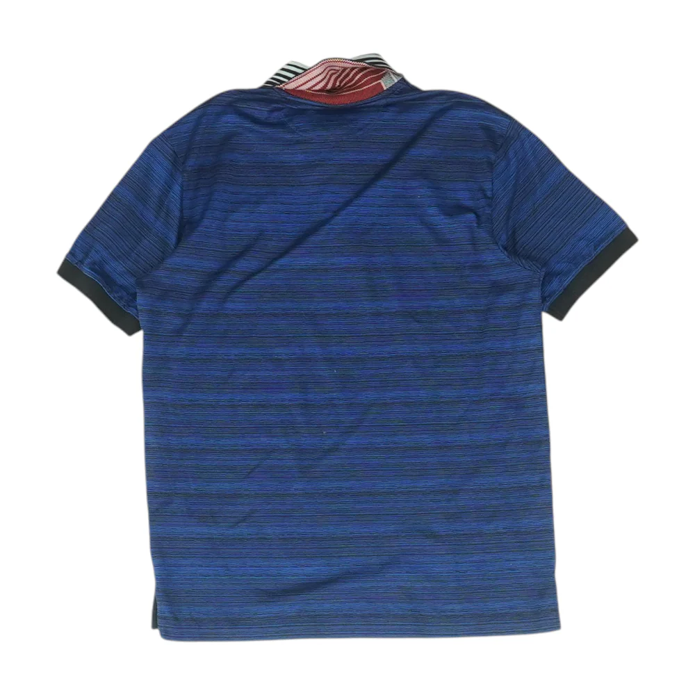 Blue Striped Short Sleeve Polo - Image 2