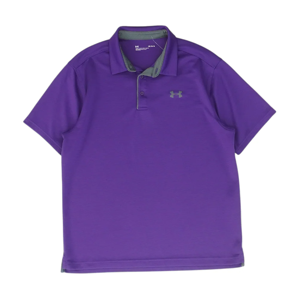 Purple Solid Short Sleeve Polo
