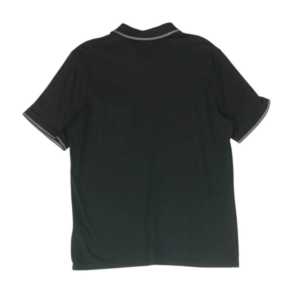 Black Solid Short Sleeve Polo - Image 2