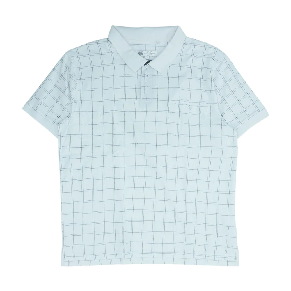 White Check Short Sleeve Polo