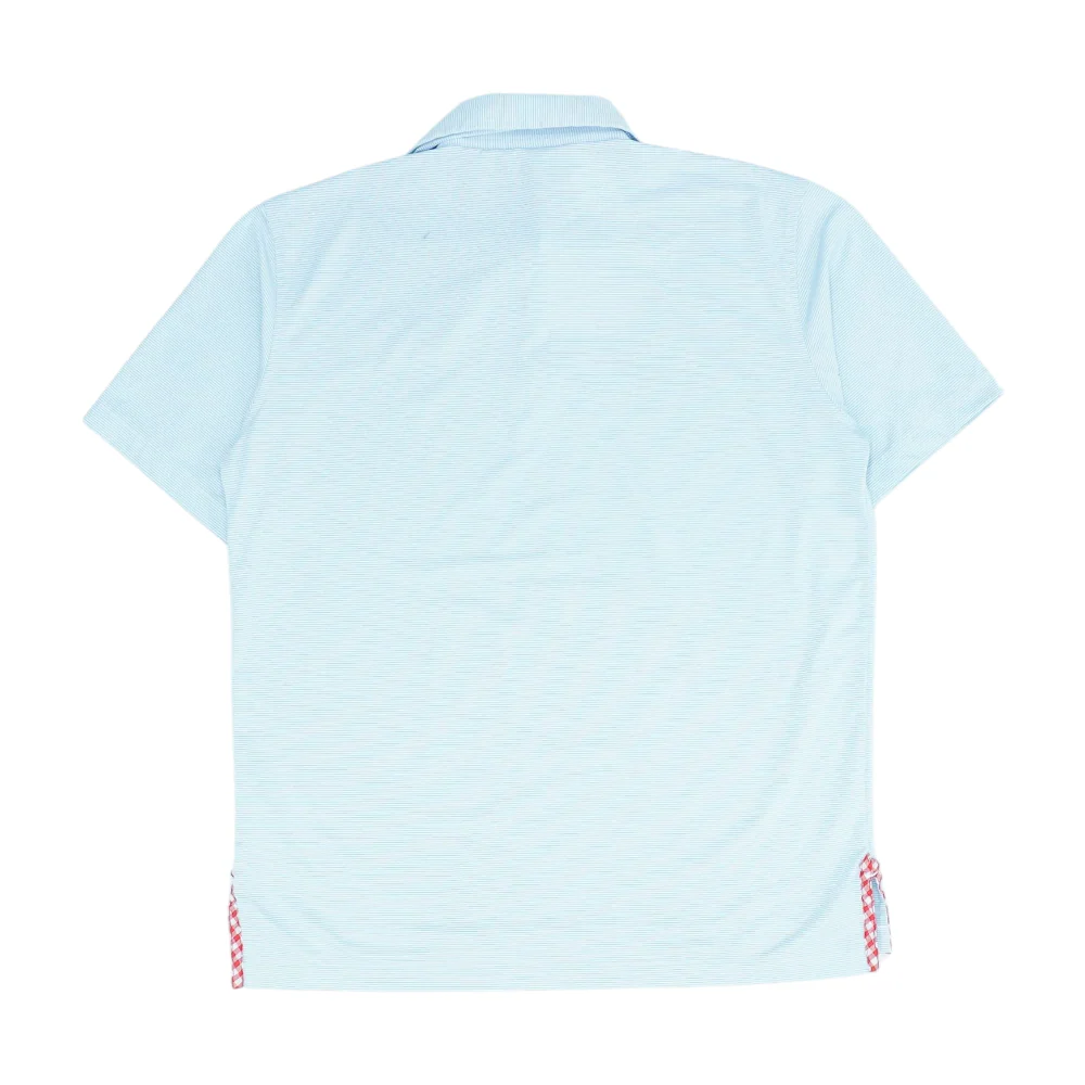 Blue Striped Short Sleeve Polo - Image 2