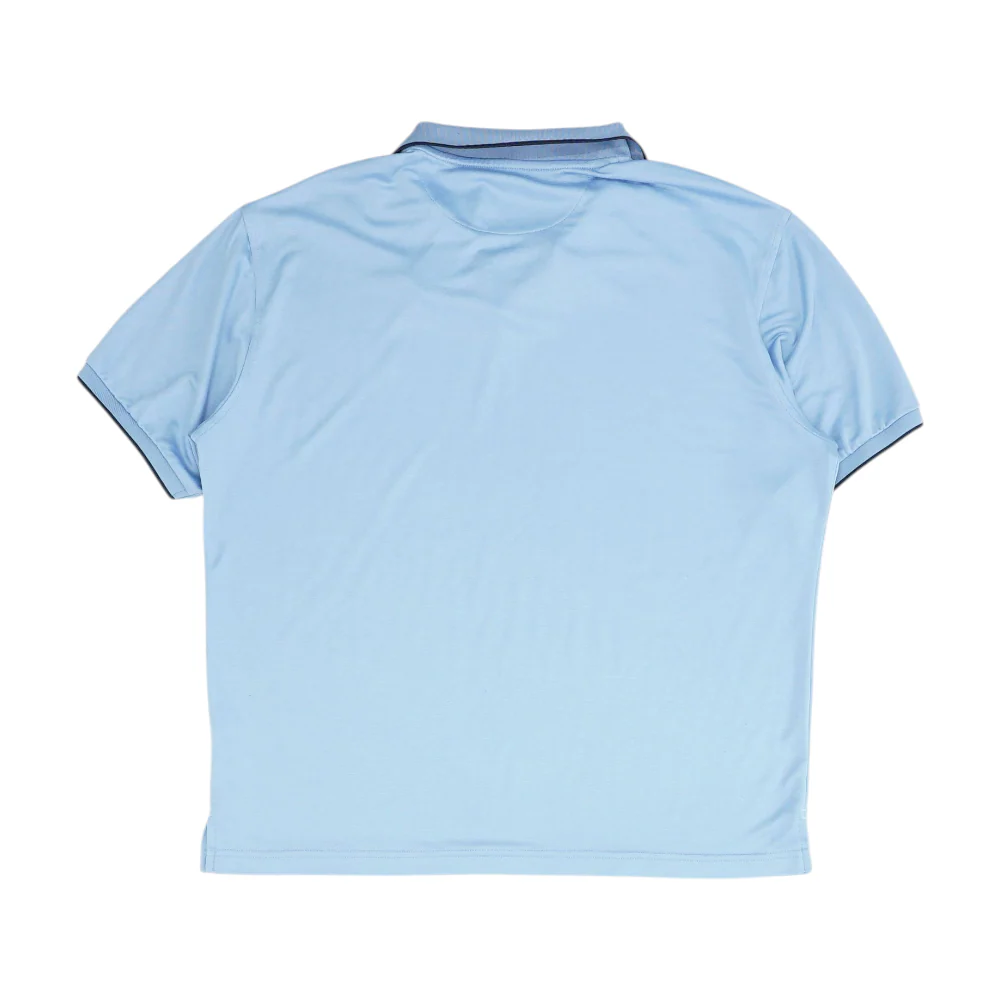 Blue Solid Short Sleeve Polo - Image 2