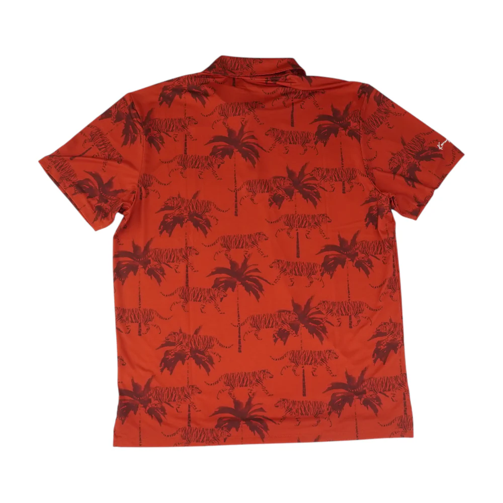 Red Print Short Sleeve Polo - Image 2