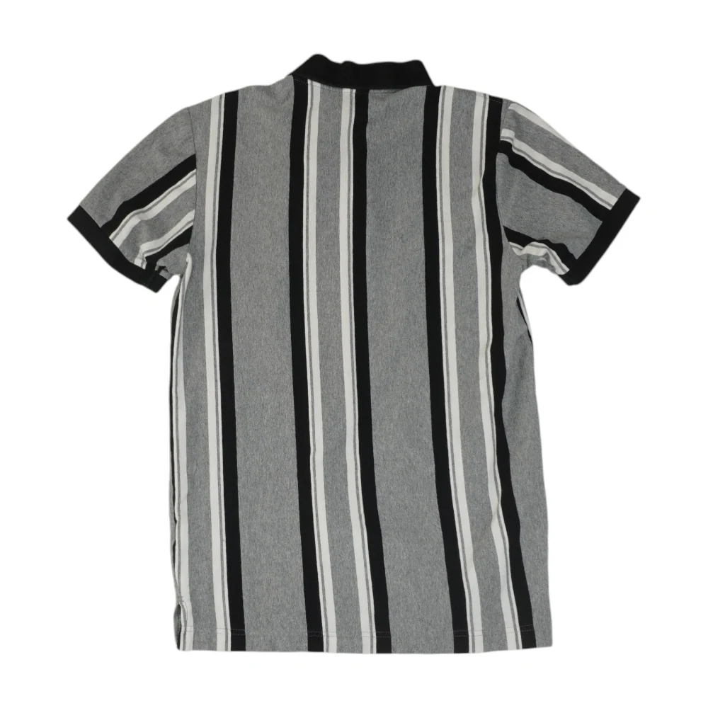 Gray Striped Short Sleeve Polo - Image 2