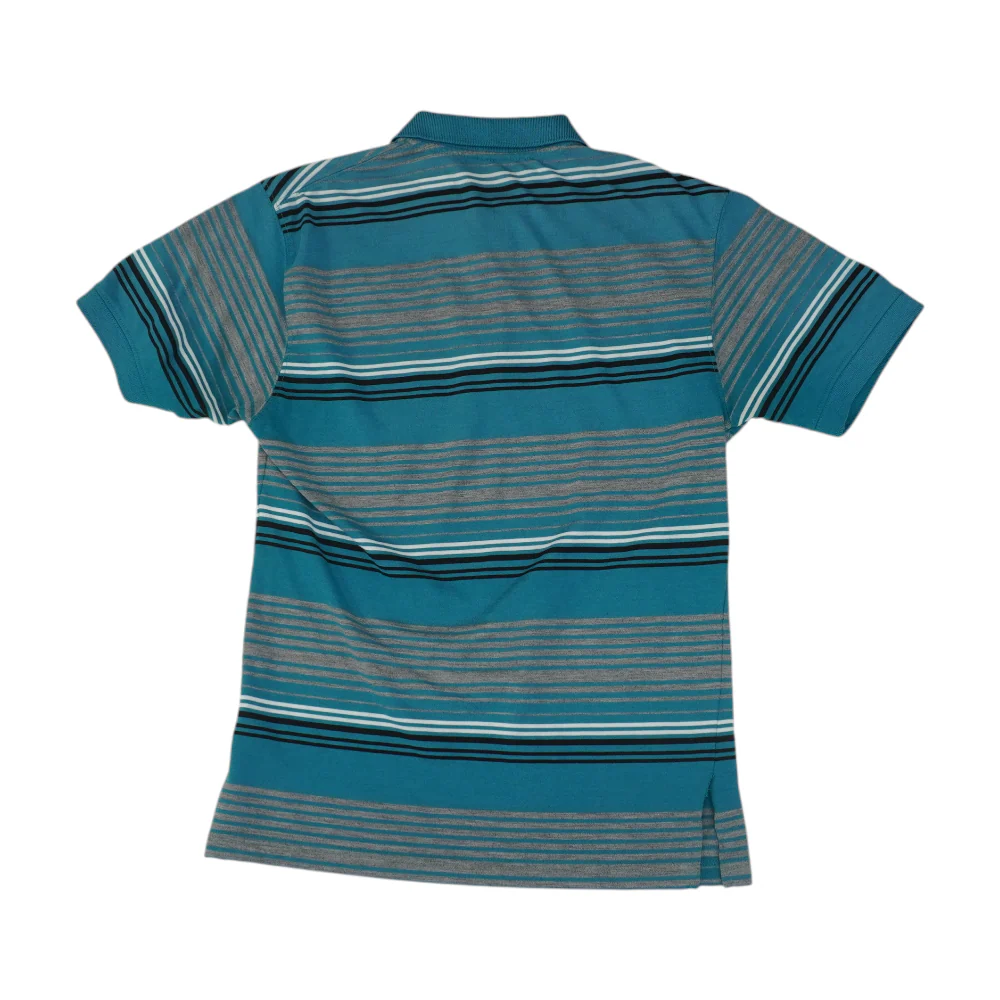 Blue Striped Short Sleeve Polo - Image 2