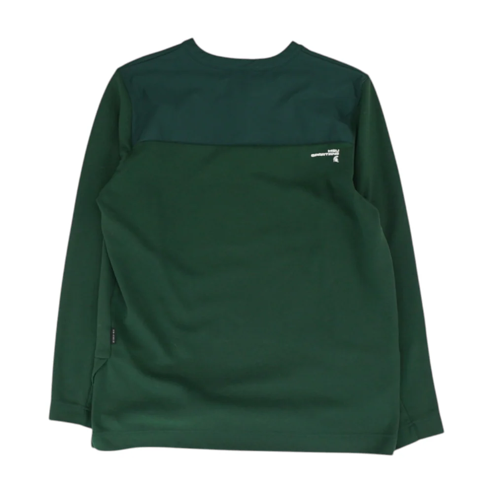 Green Michigan State University Spartans Solid 1/4 Zip Pullover - Image 2