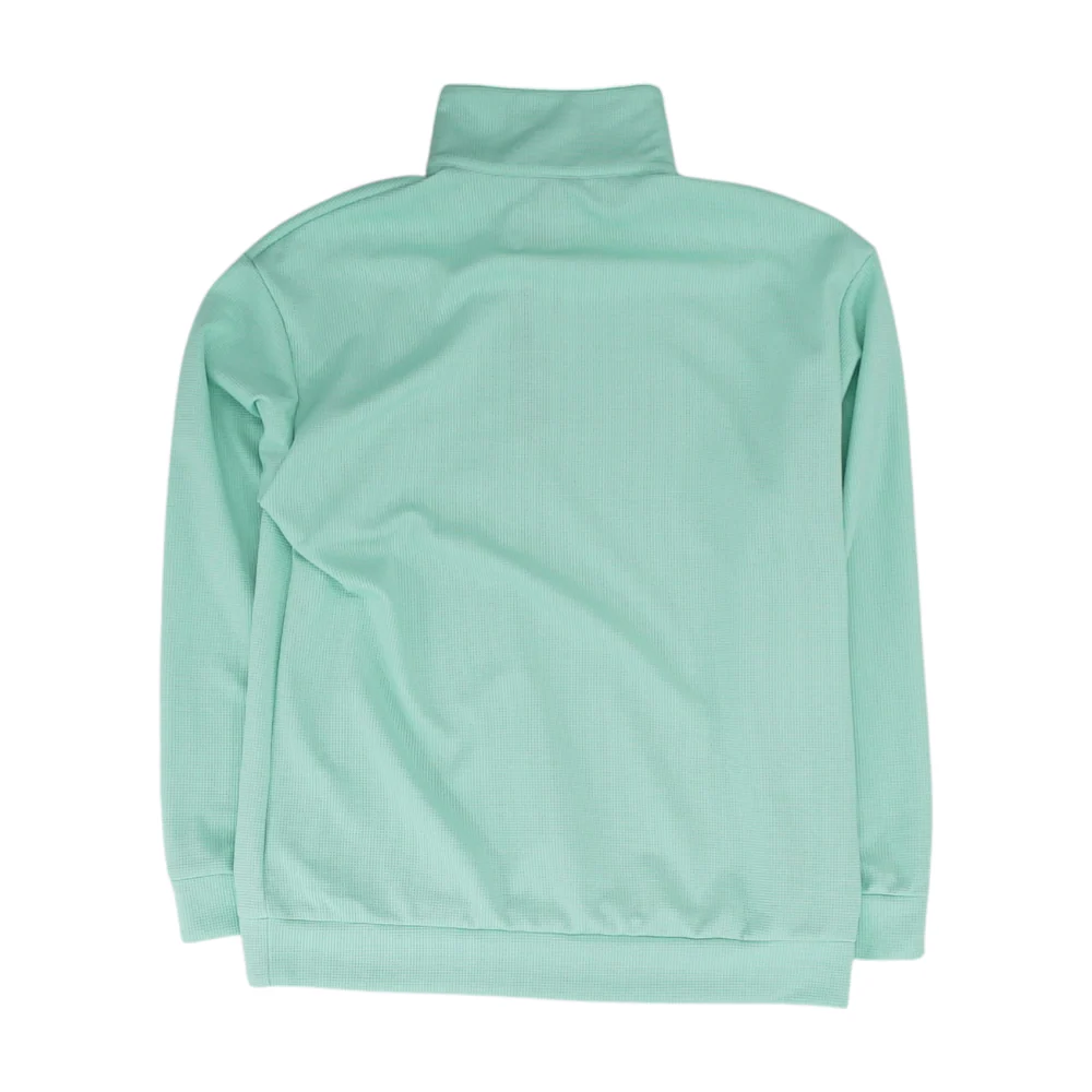 Green Solid 1/4 Zip Pullover - Image 2