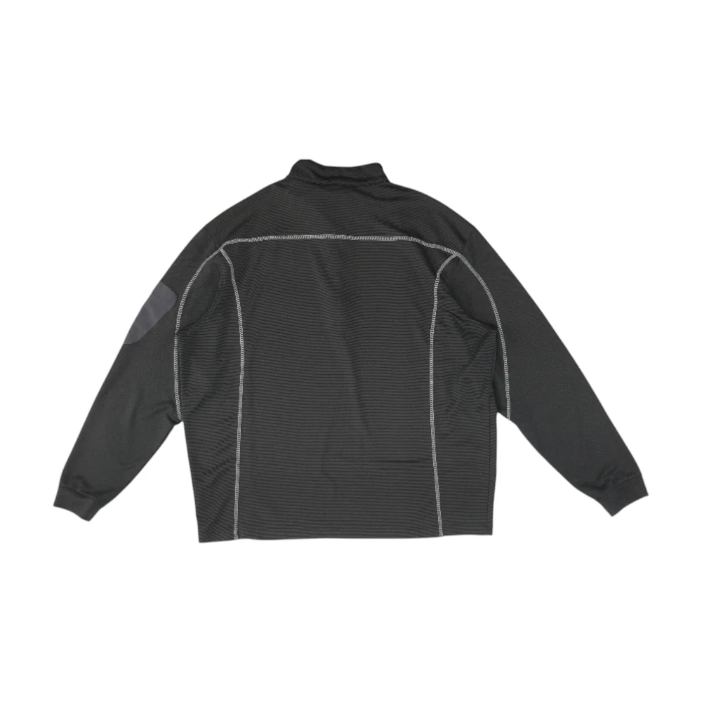 Gray Striped 1/4 Zip Pullover - Image 2