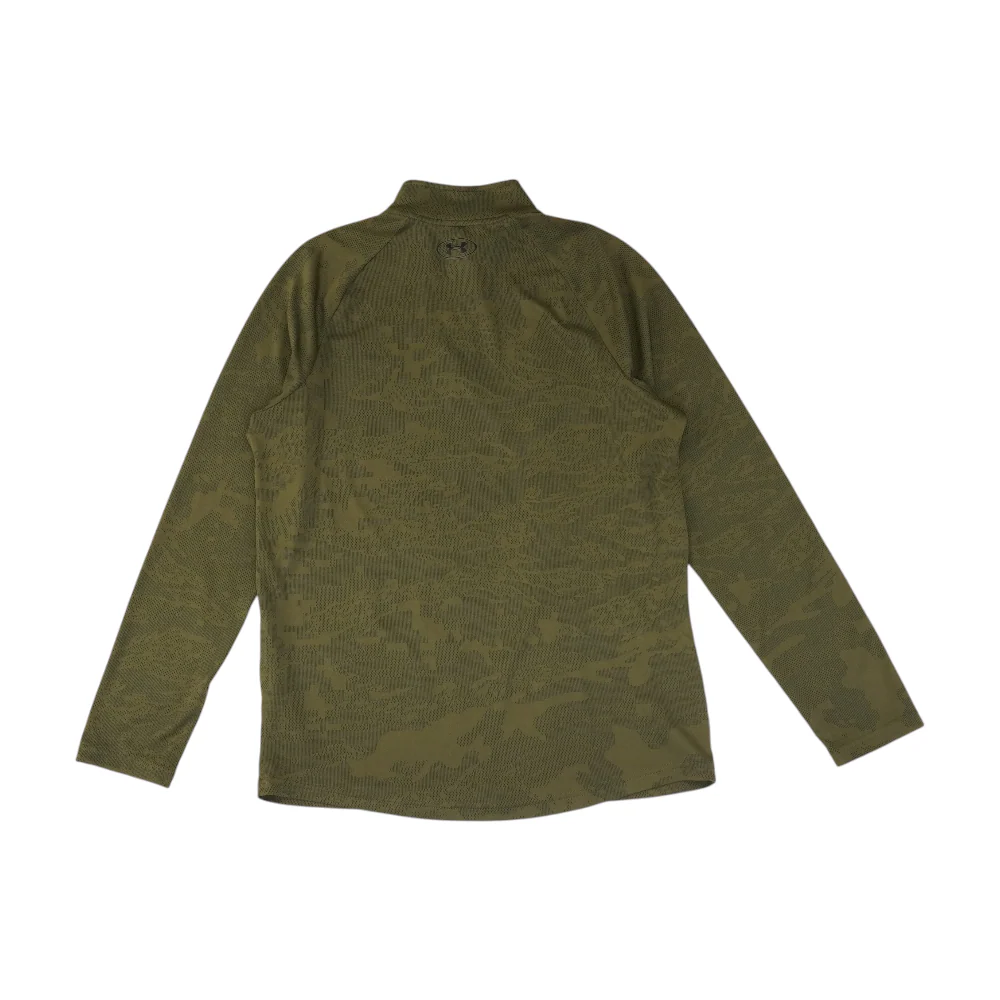 Green Solid 1/4 Zip Pullover - Image 2
