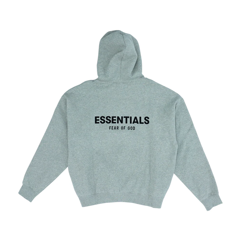 Gray Solid Hoodie Pullover - Image 2