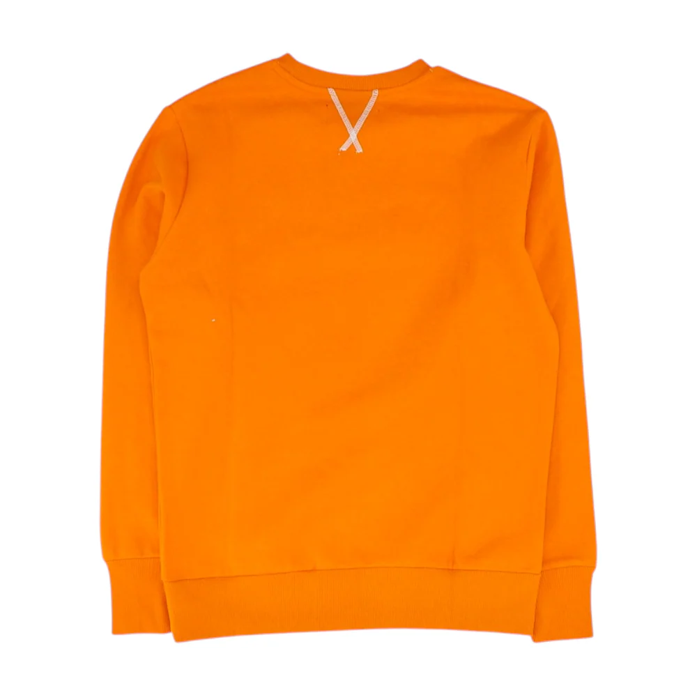 Neon Orange Solid Sweatshirt Pullover - Image 2
