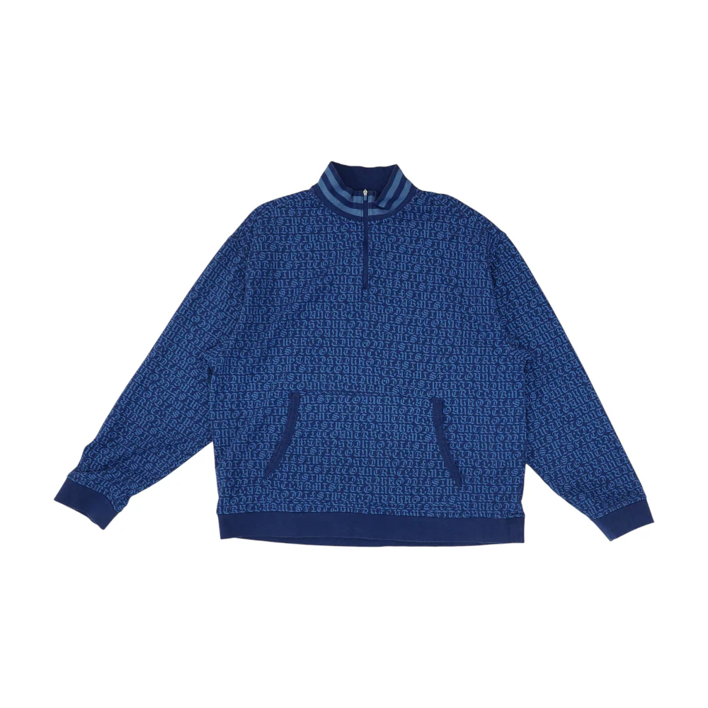Blue Graphic 1/4 Zip Pullover