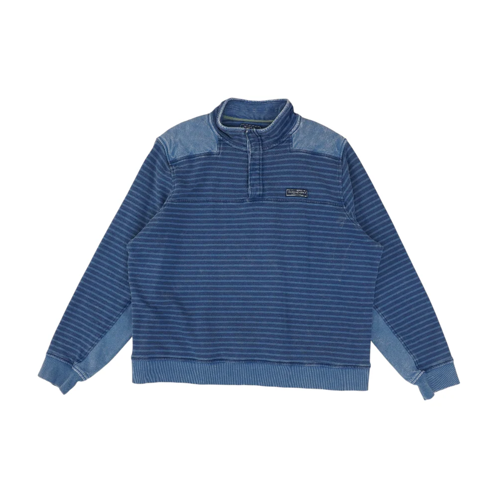 Blue Striped 1/4 Zip Pullover