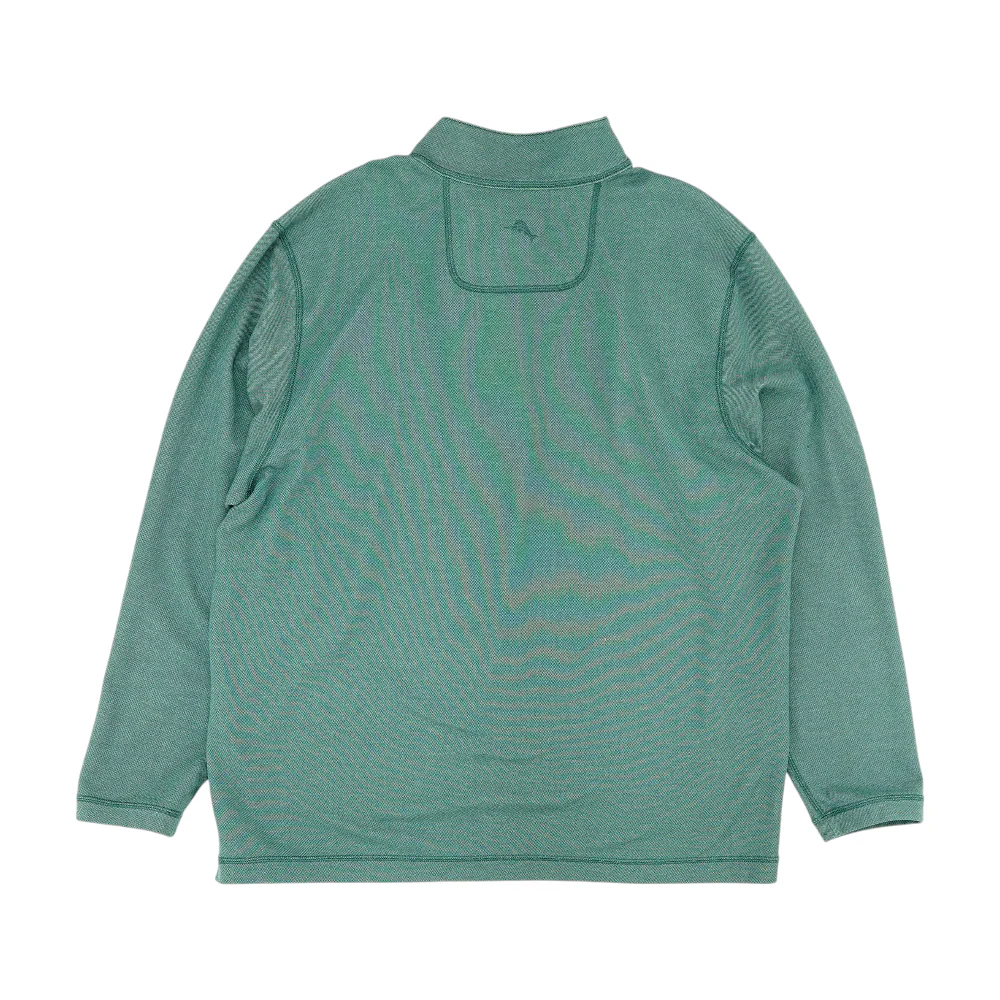 Green Solid 1/4 Zip Pullover - Image 2