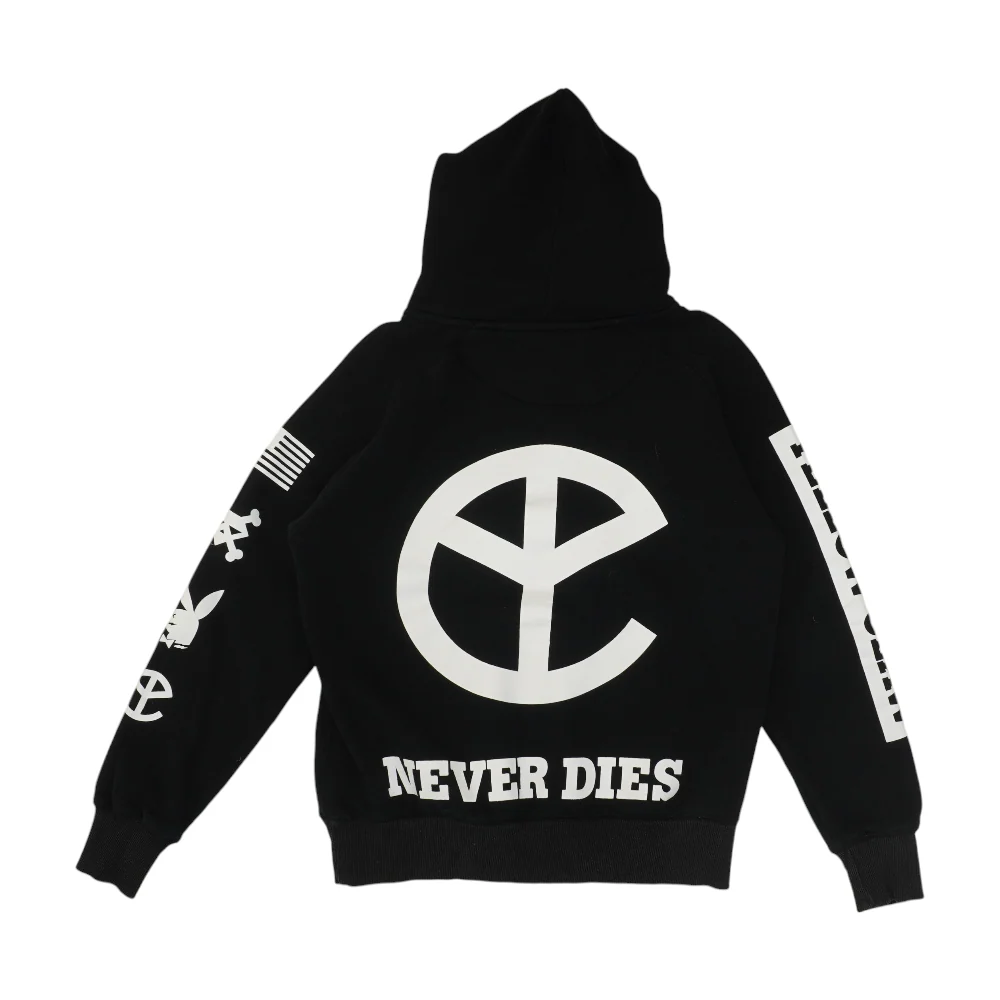 Black Solid Hoodie Pullover - Image 2