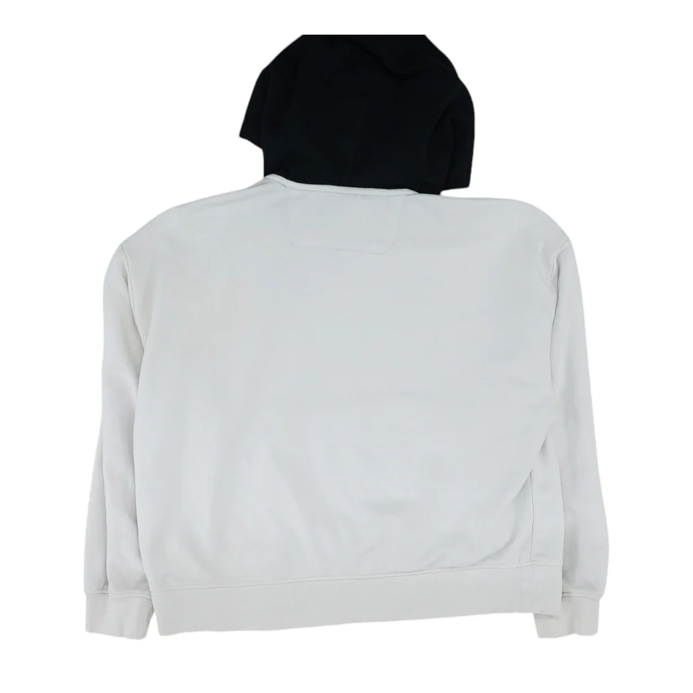 White Color Block Hoodie Pullover - Image 2