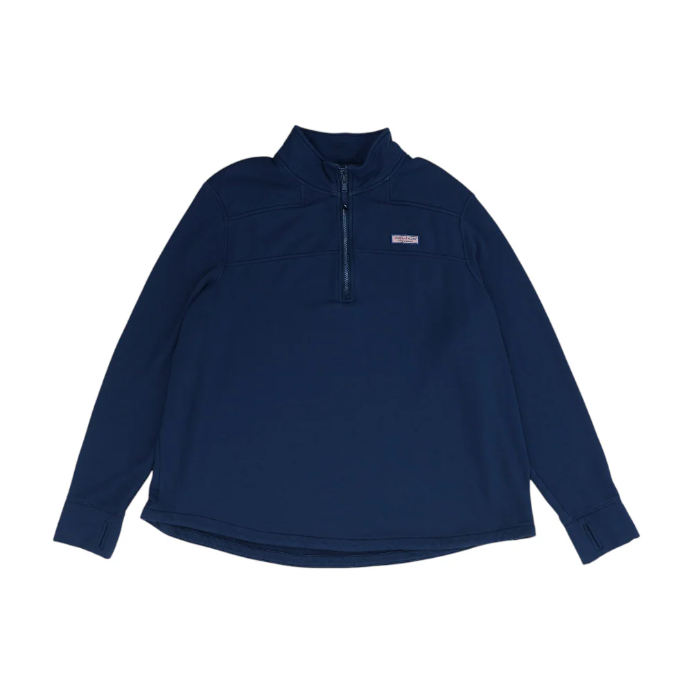 Navy Solid 1/4 Zip Pullover