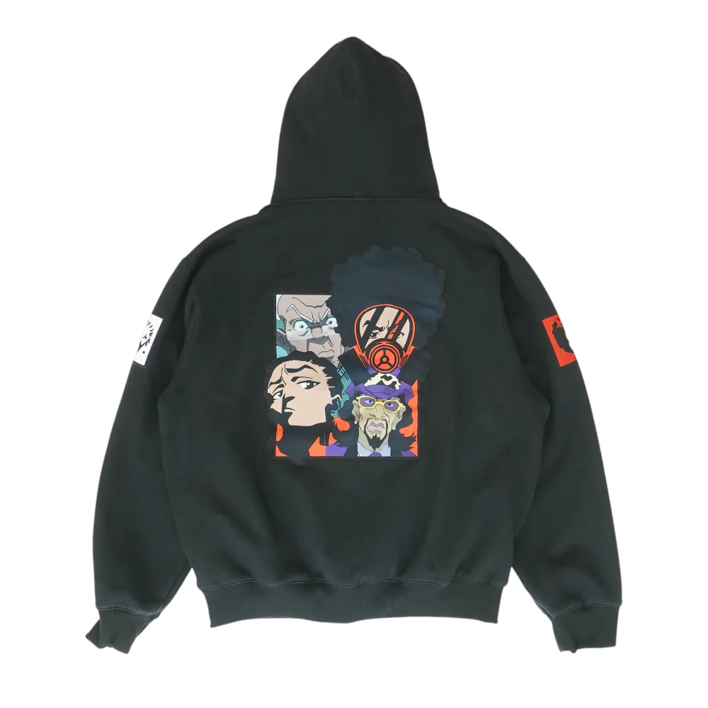 Black Solid Hoodie Pullover - Image 2