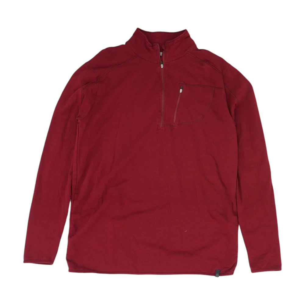 Red Solid 1/4 Zip Pullover