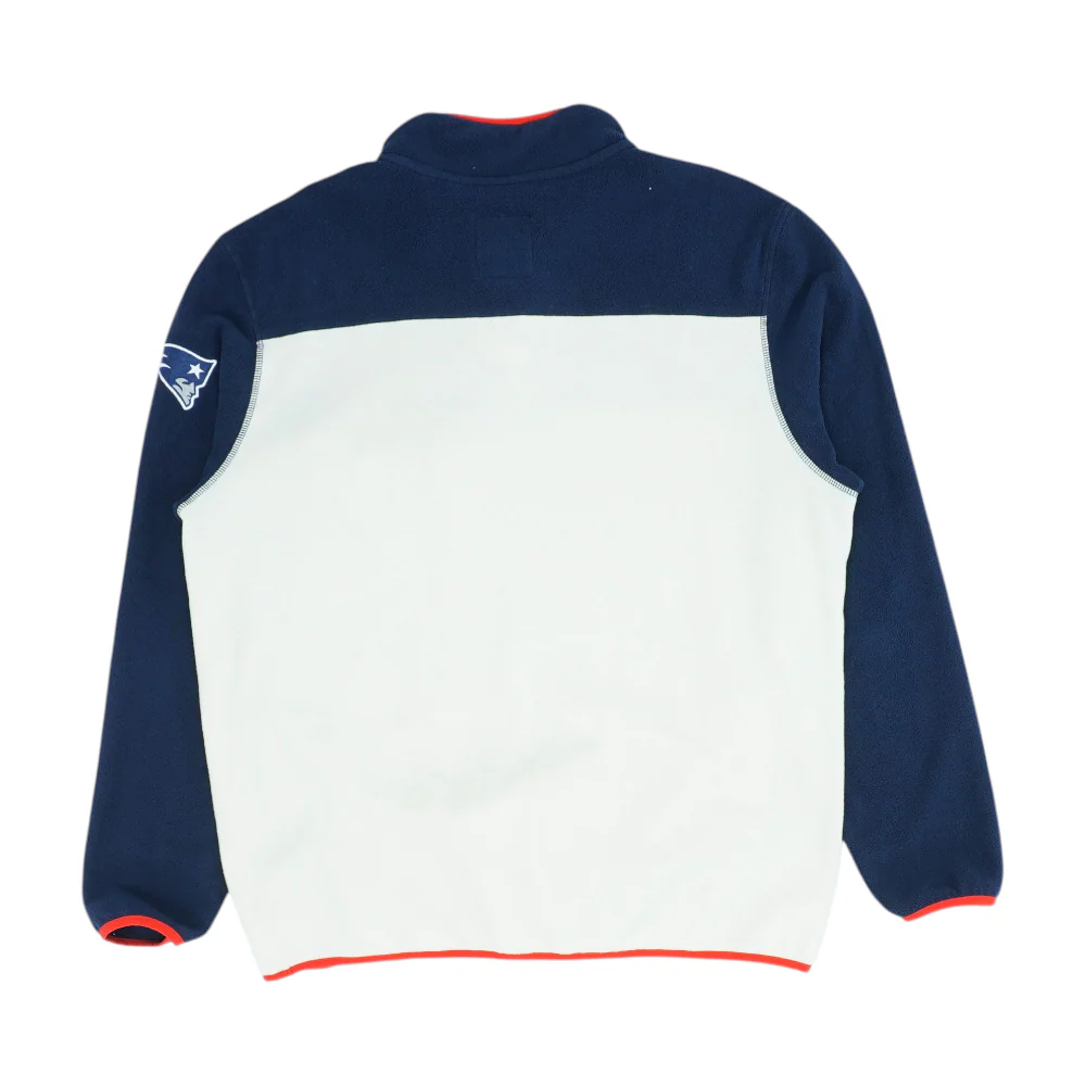 Navy New England Patriots Color Block 1/4 Zip Pullover - Image 2