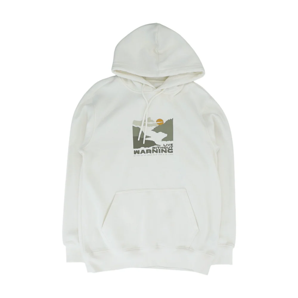 White Solid Hoodie Pullover
