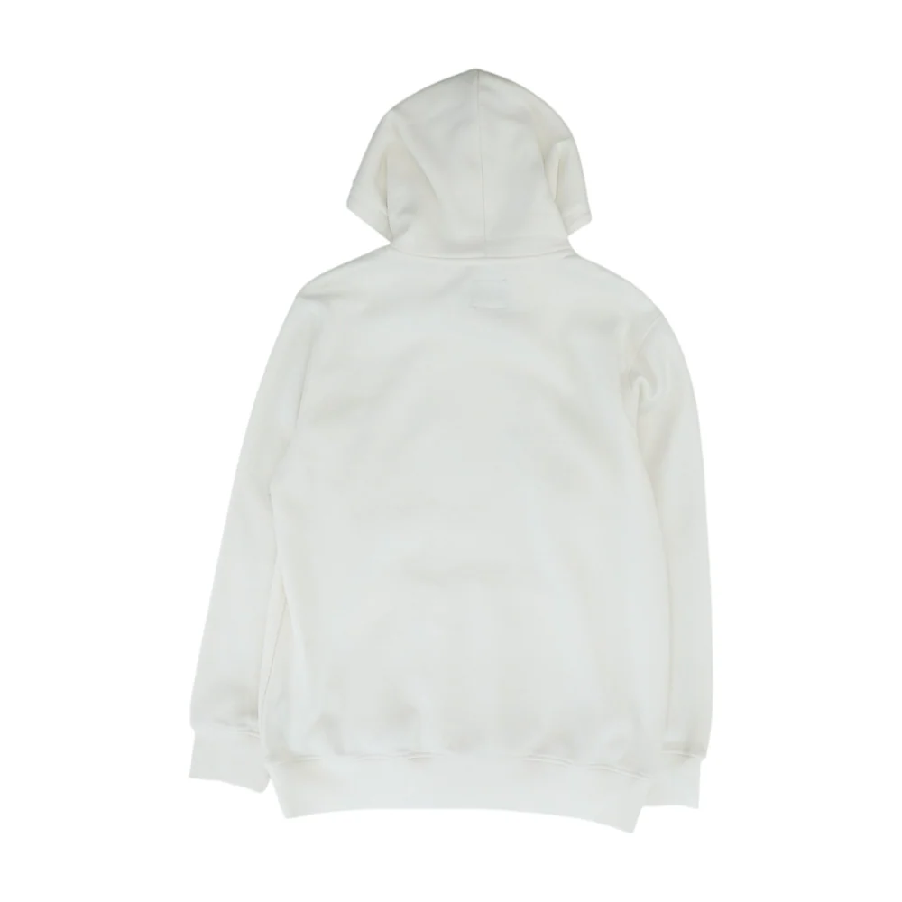 White Solid Hoodie Pullover - Image 2