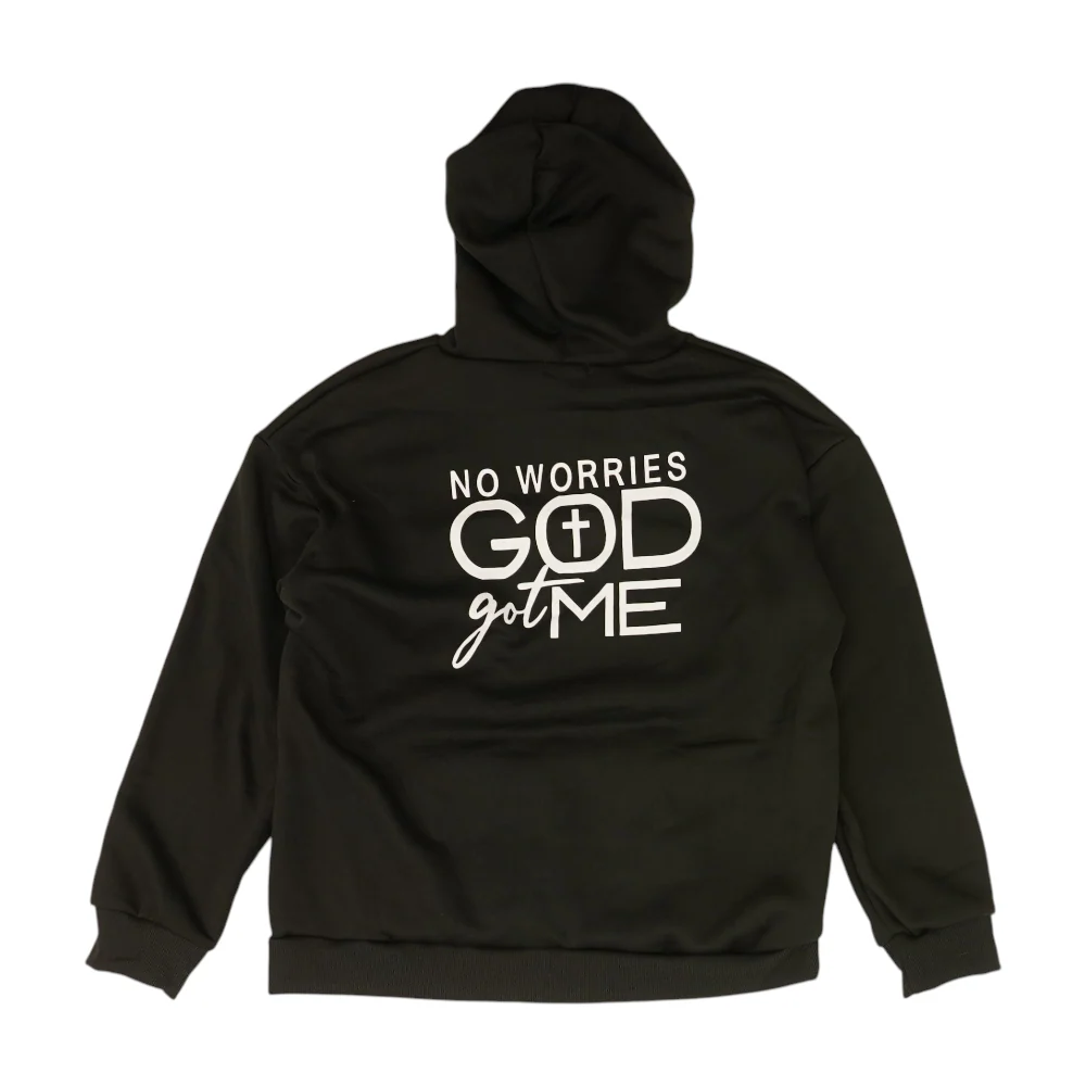 Black Solid Hoodie Pullover - Image 2