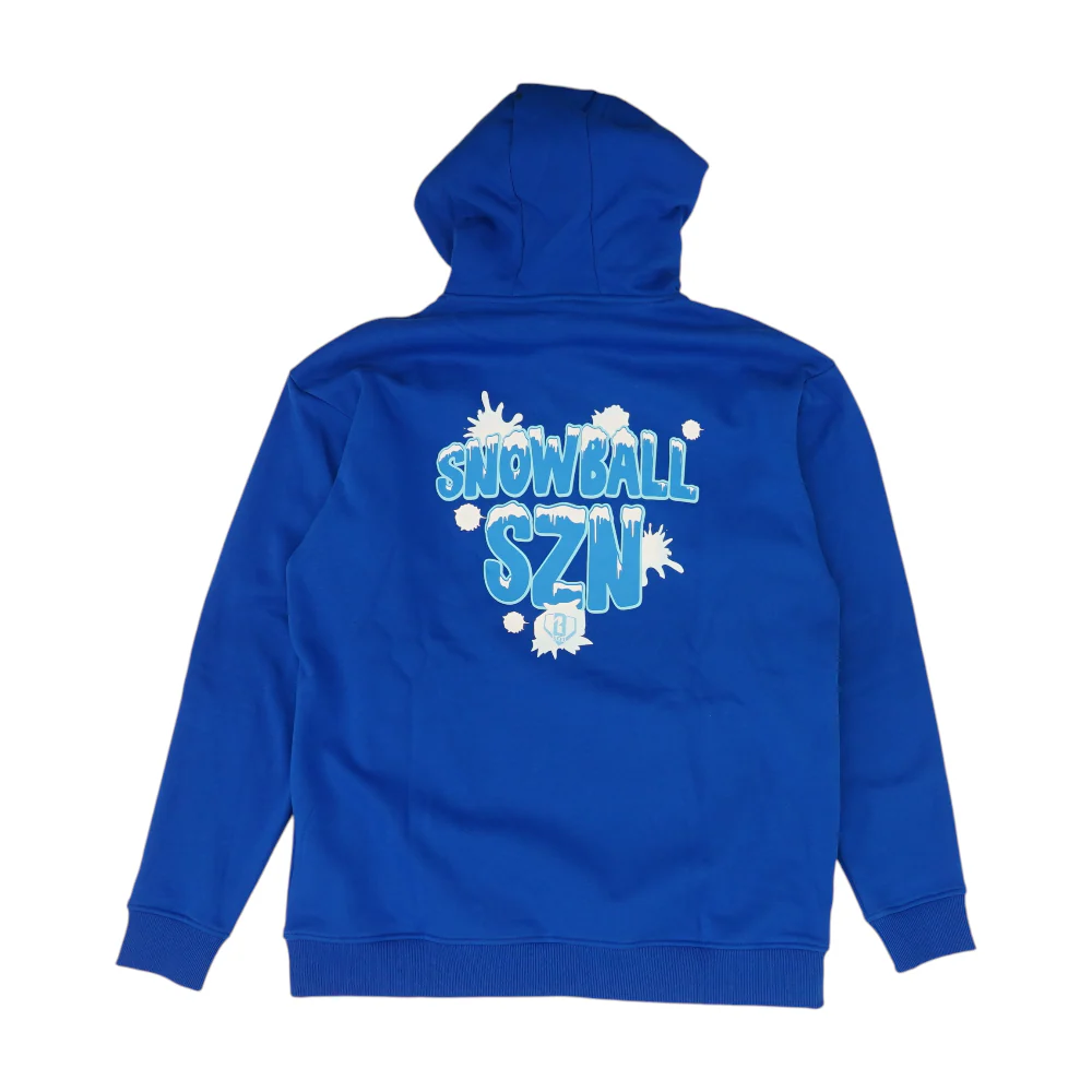 Blue Solid Hoodie Pullover - Image 2