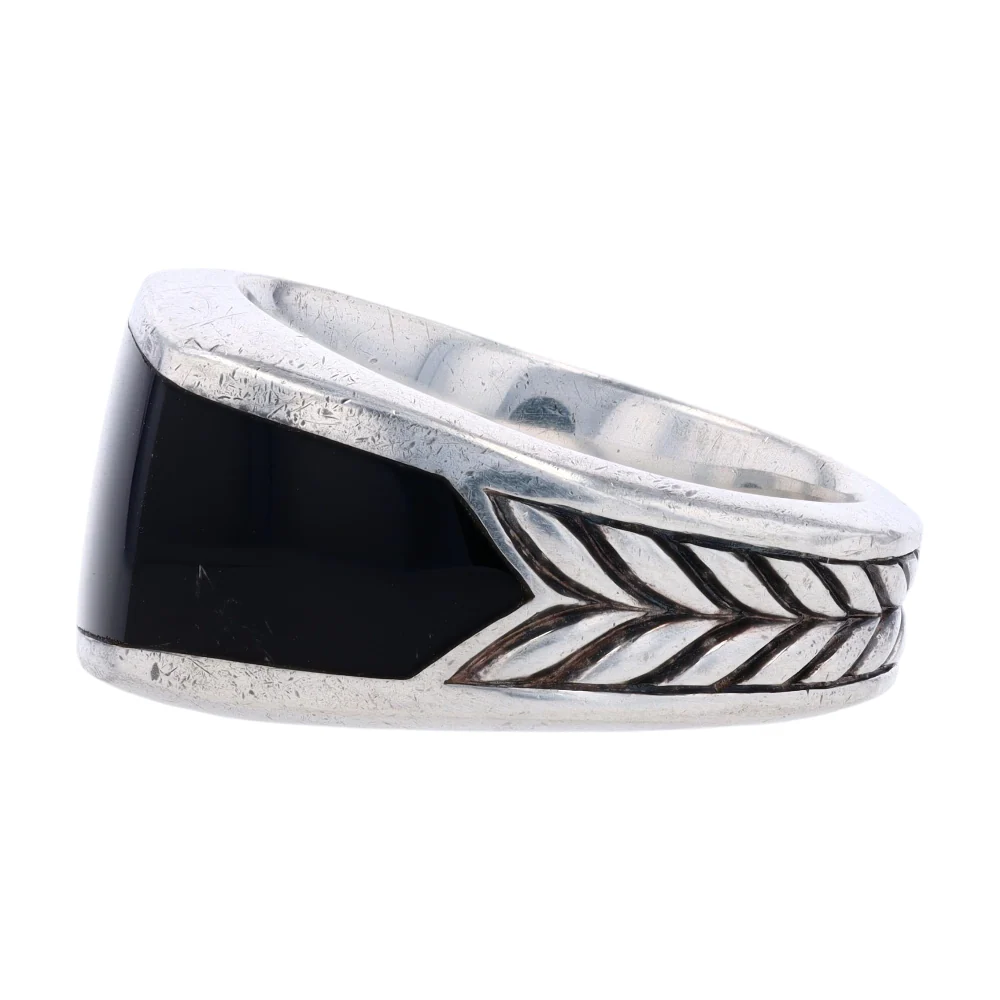 Sterling Silver Onyx Band Ring - Image 2
