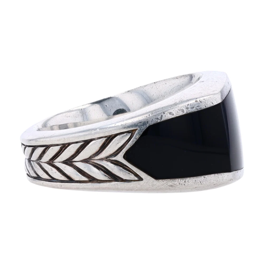 Sterling Silver Onyx Band Ring - Image 4