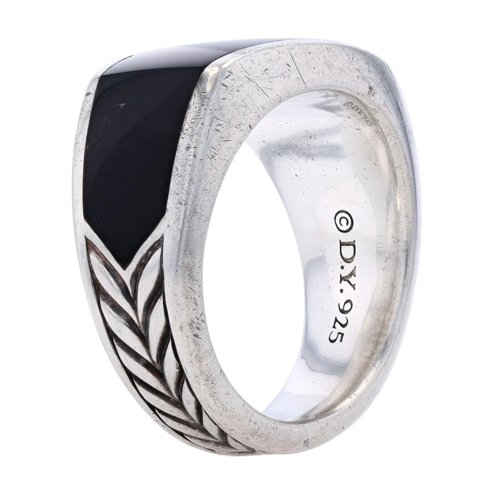 Sterling Silver Onyx Band Ring - Image 5