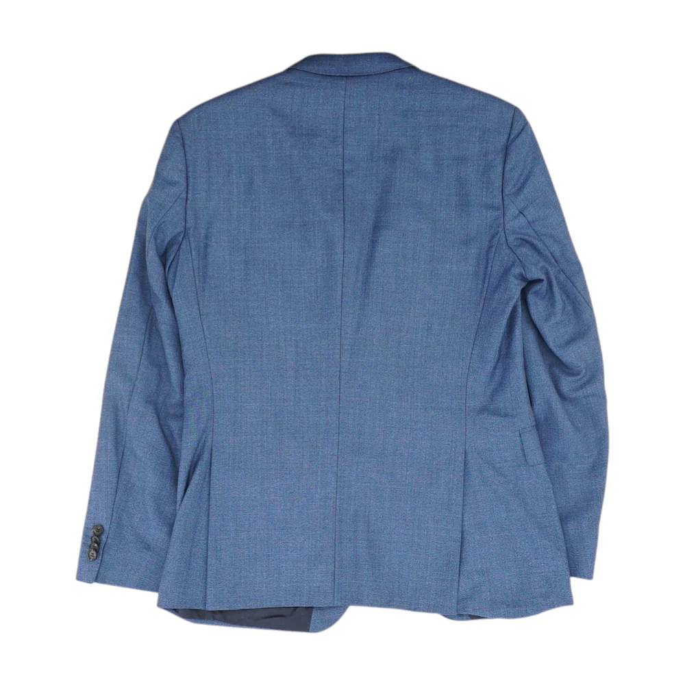 Blue Solid Suit Jacket - Image 2