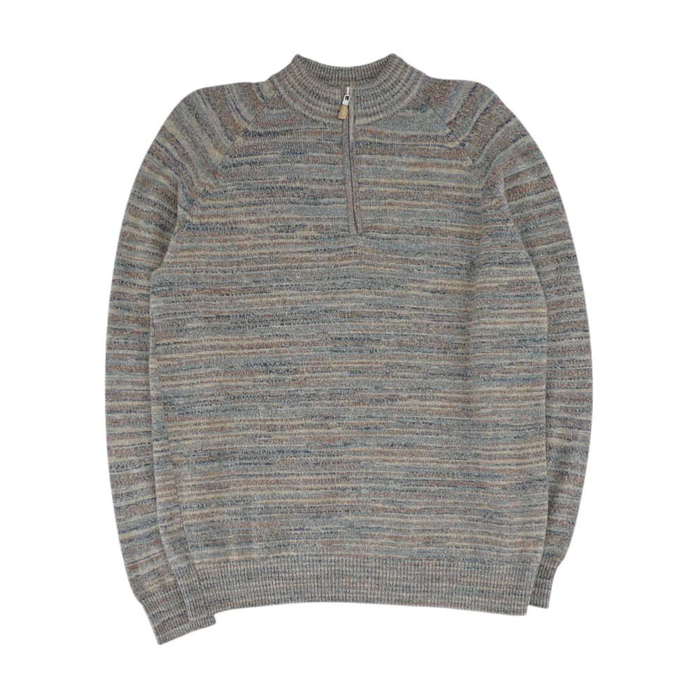Brown Graphic 1/4 Zip Sweater