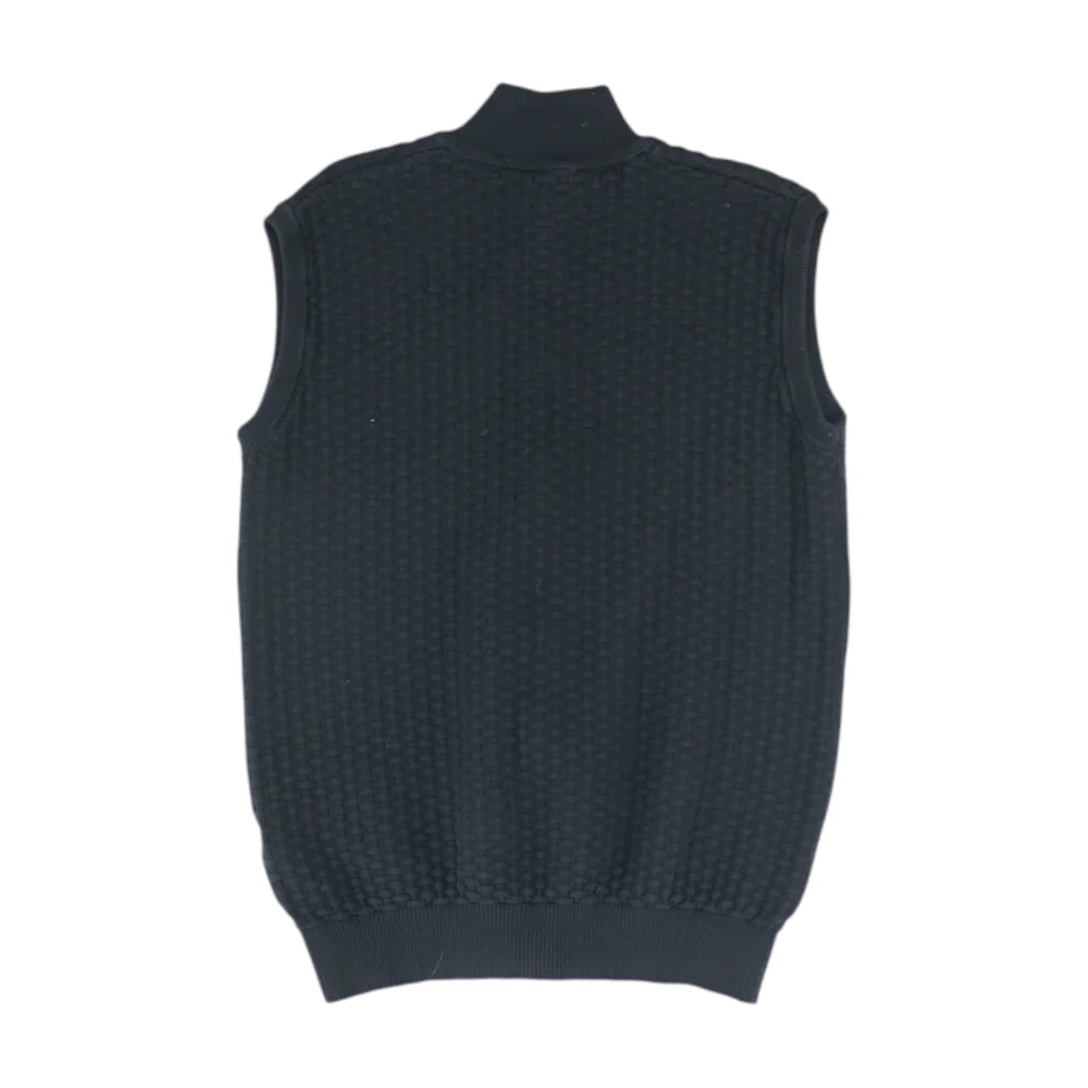 Black Solid Vest Sweater - Image 2