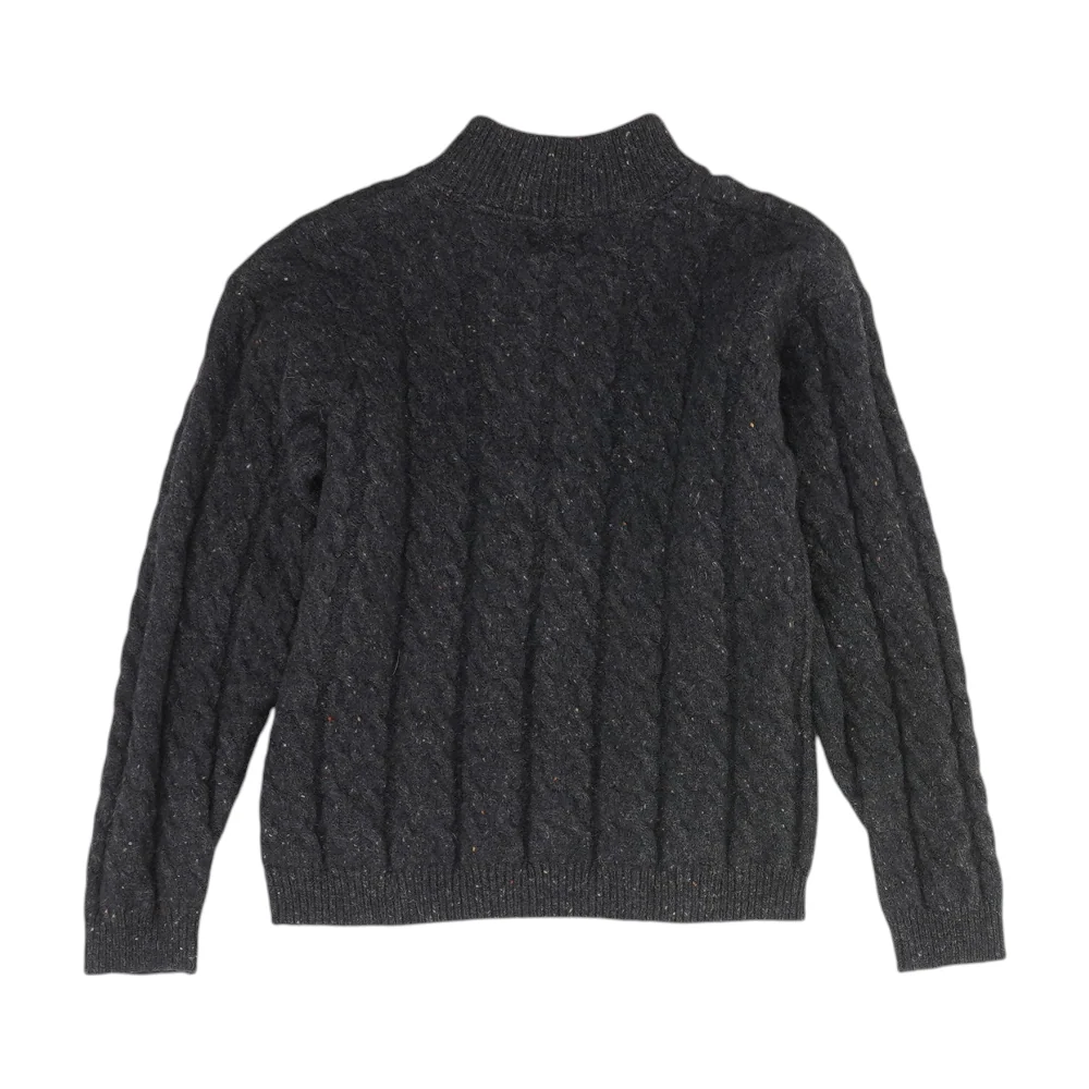 Vintage Navy Wool 1/4 Zip Sweater - Image 2