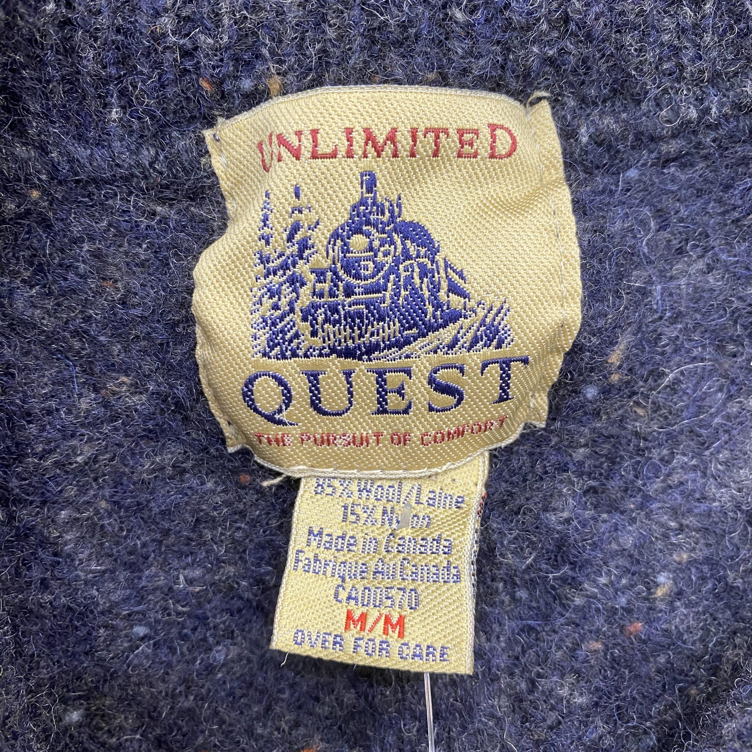 Vintage Navy Wool 1/4 Zip Sweater - Image 3