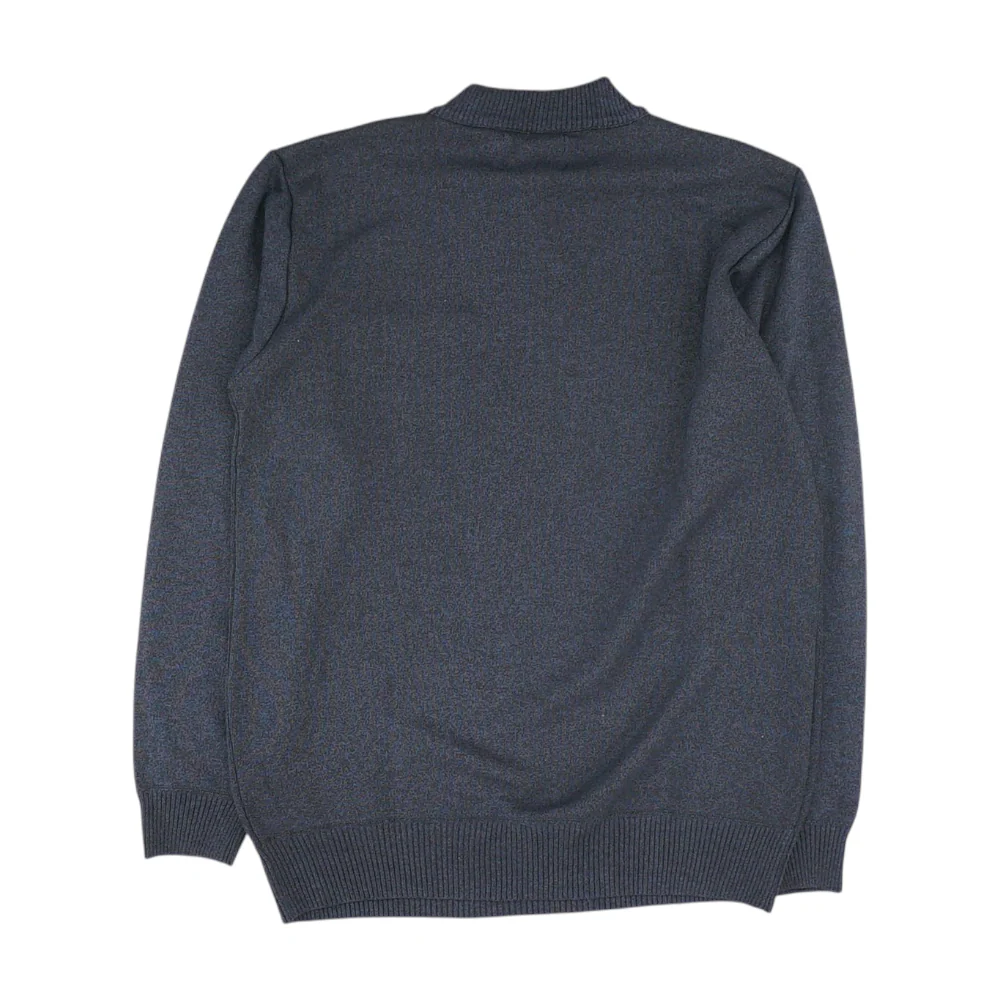 Navy Solid 1/4 Zip Sweater - Image 2