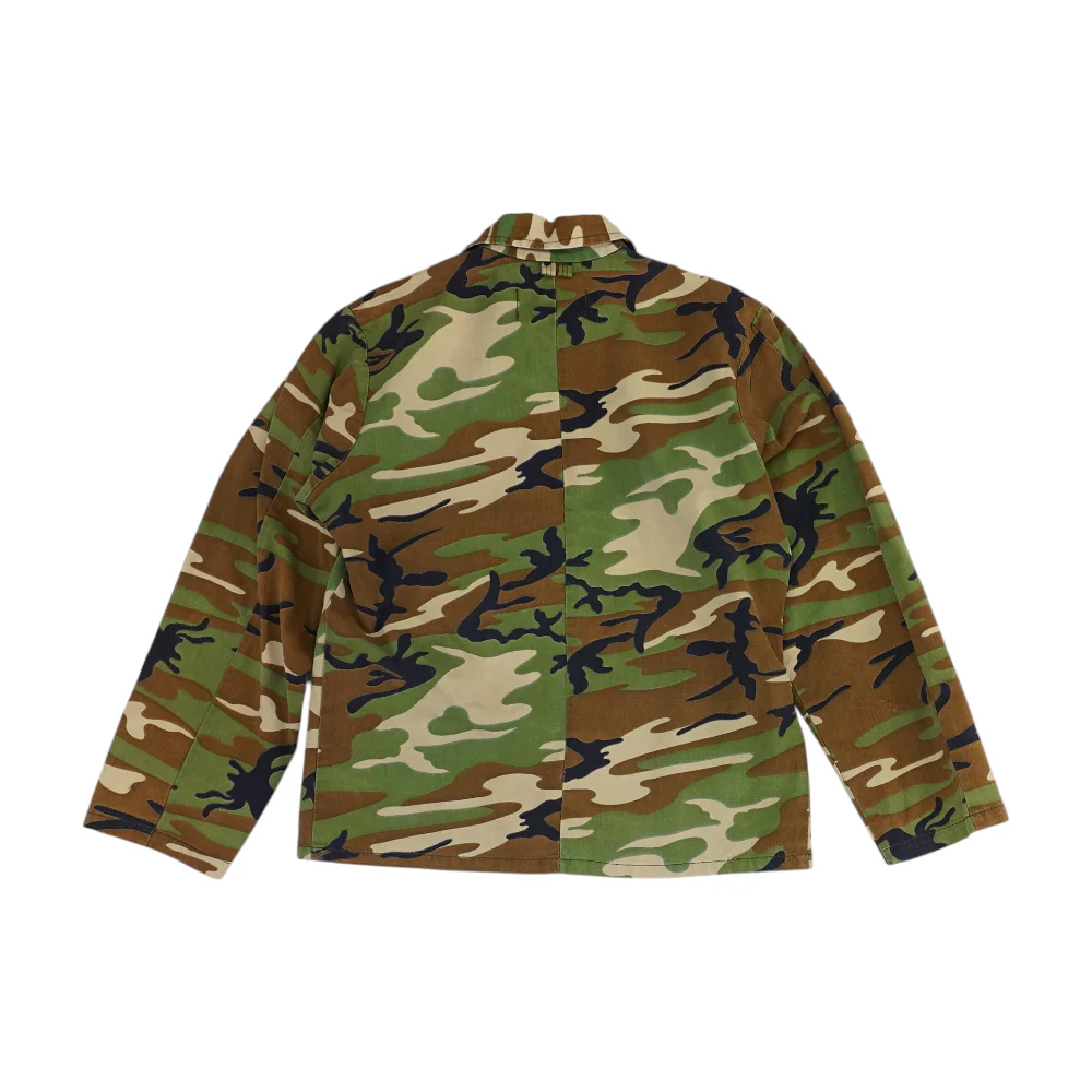 Vintage Men's Brown Camo Military Long Sleeve Button Down - Image 2
