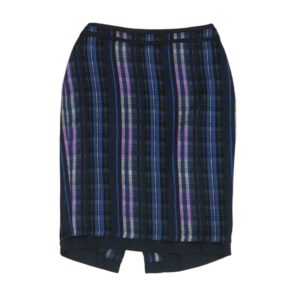 Multi Plaid Midi Skirt