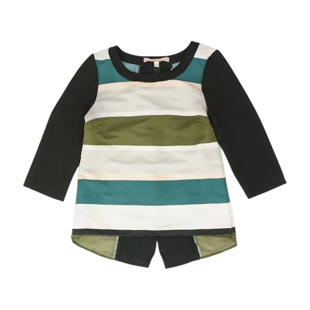 Multi Striped 3/4 Sleeve Blouse