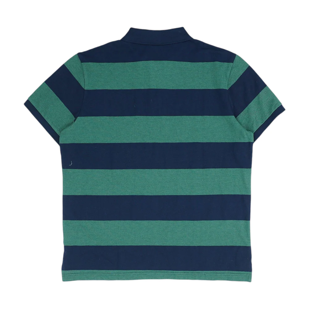 Navy Striped Short Sleeve Polo - Image 2