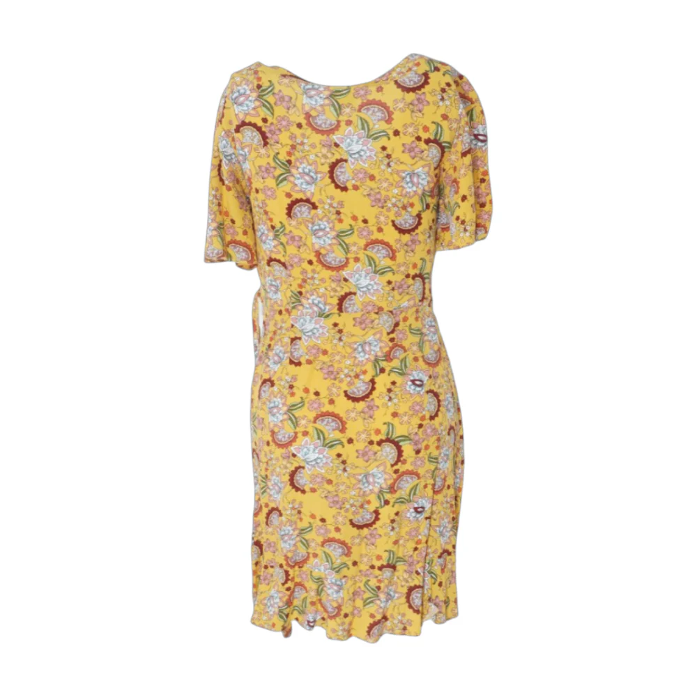 Mustard Floral Mini Dress - Image 2