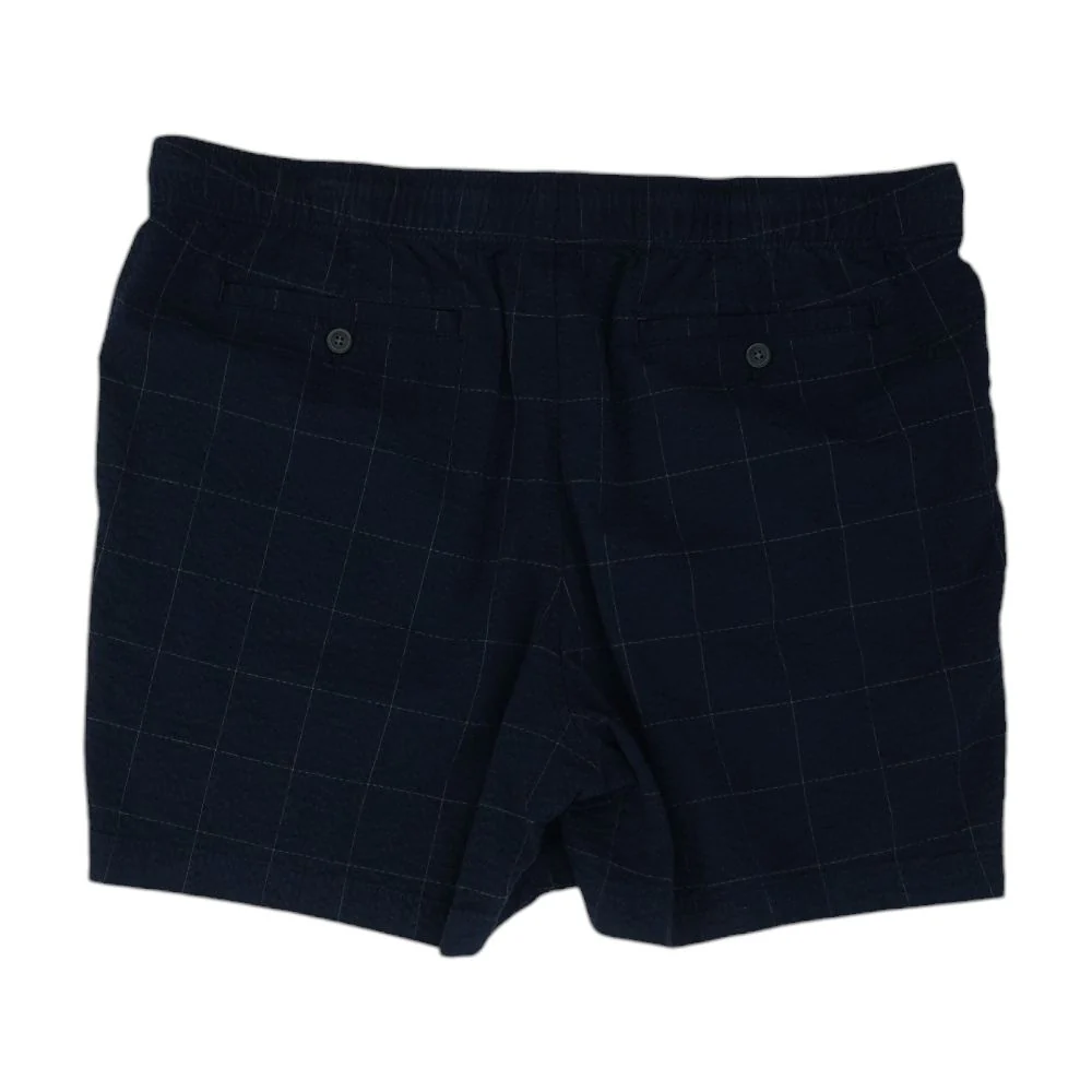 Navy Check Cargo Shorts - Image 2