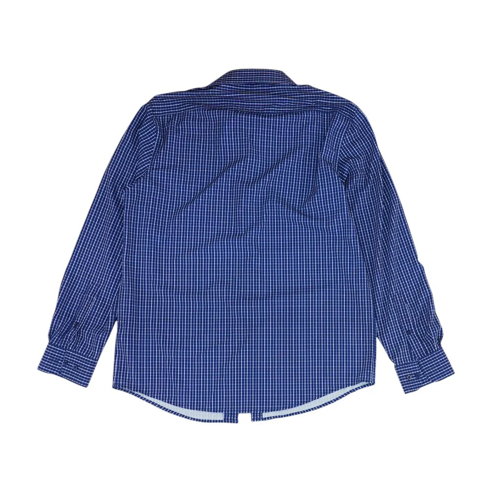 Navy Check Long Sleeve Button Down - Image 2
