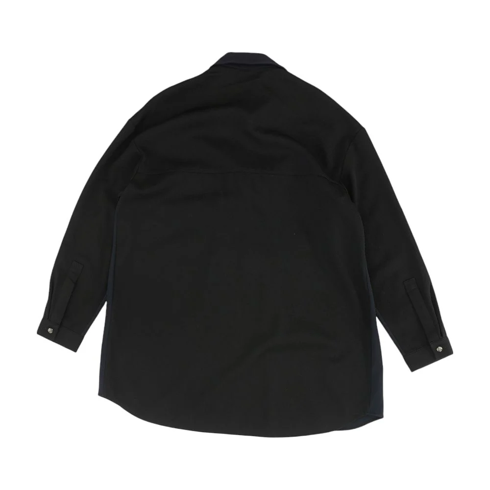 Navy Color Block Long Sleeve Button Down - Image 2
