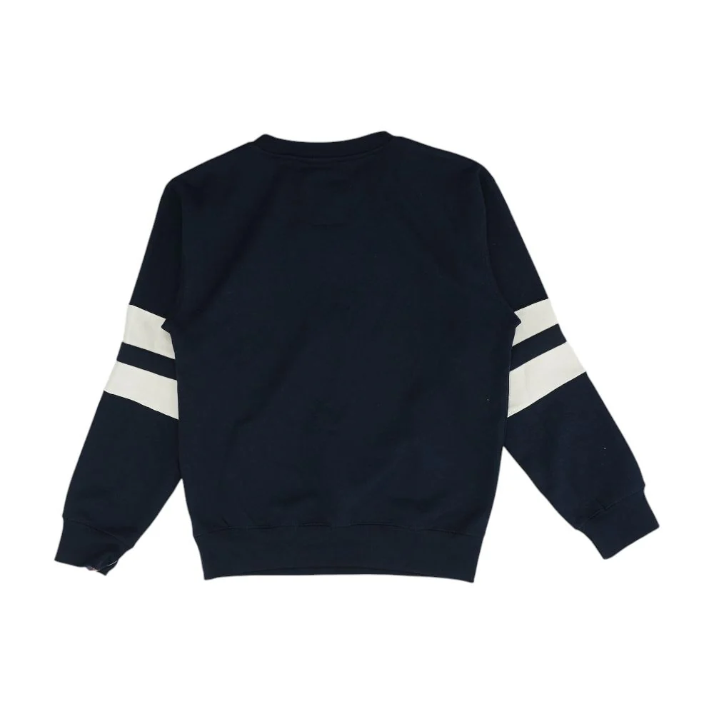 Navy Color Block Sweatshirt Pullover - Image 2